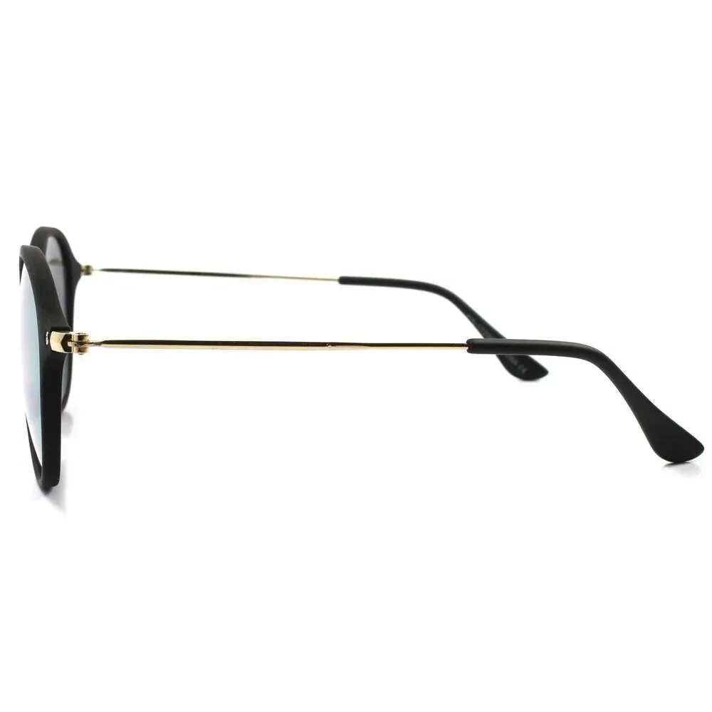 Yellow Mirror Lens Mens Womens Hip Classic Vintage Retro Circle Round Sunglasses